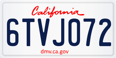 CA license plate 6TVJ072