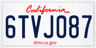 CA license plate 6TVJ087