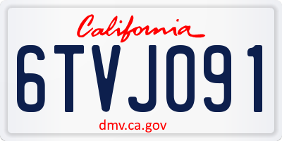 CA license plate 6TVJ091