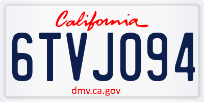 CA license plate 6TVJ094