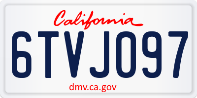 CA license plate 6TVJ097