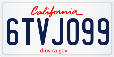 CA license plate 6TVJ099