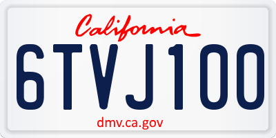 CA license plate 6TVJ100