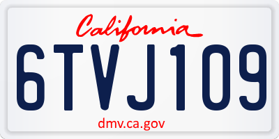 CA license plate 6TVJ109