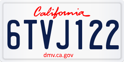 CA license plate 6TVJ122