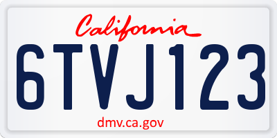 CA license plate 6TVJ123