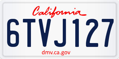 CA license plate 6TVJ127