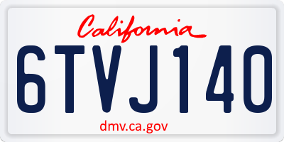 CA license plate 6TVJ140
