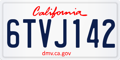 CA license plate 6TVJ142