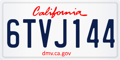 CA license plate 6TVJ144
