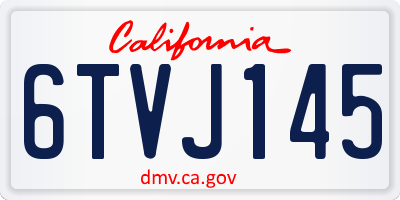CA license plate 6TVJ145