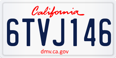 CA license plate 6TVJ146
