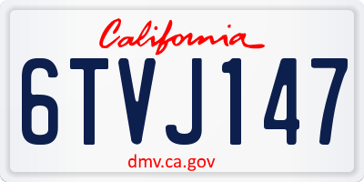 CA license plate 6TVJ147