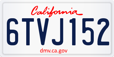 CA license plate 6TVJ152