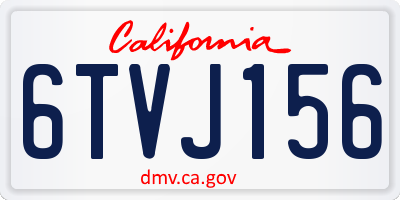 CA license plate 6TVJ156