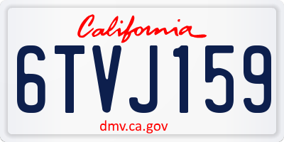 CA license plate 6TVJ159