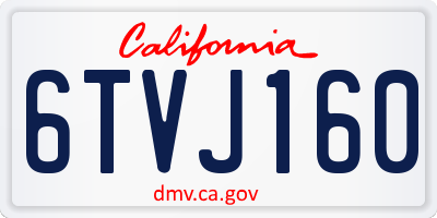 CA license plate 6TVJ160