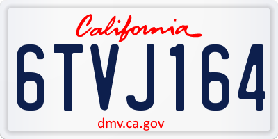 CA license plate 6TVJ164