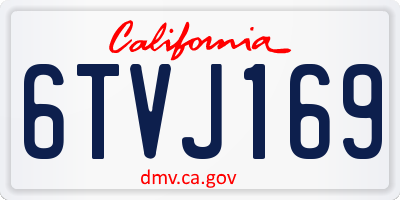 CA license plate 6TVJ169