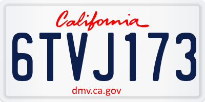 CA license plate 6TVJ173