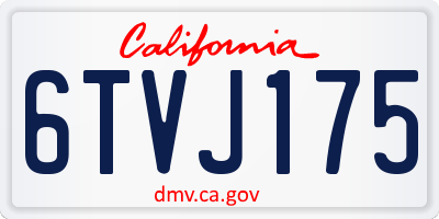 CA license plate 6TVJ175