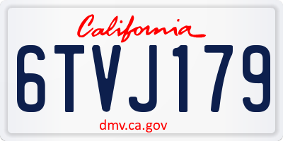 CA license plate 6TVJ179