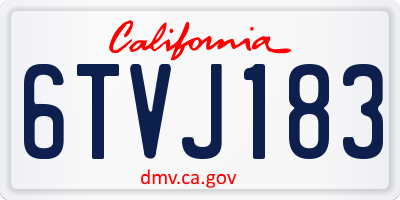 CA license plate 6TVJ183