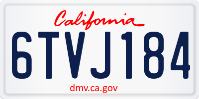 CA license plate 6TVJ184