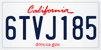 CA license plate 6TVJ185