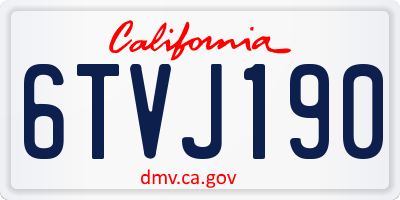 CA license plate 6TVJ190