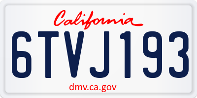 CA license plate 6TVJ193