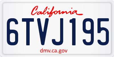 CA license plate 6TVJ195