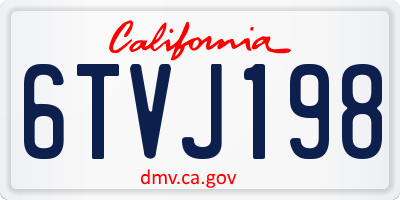 CA license plate 6TVJ198