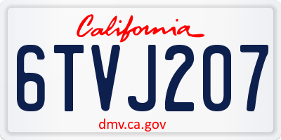 CA license plate 6TVJ207