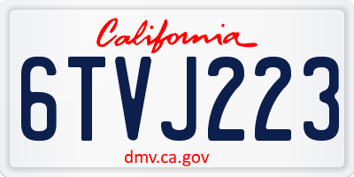 CA license plate 6TVJ223