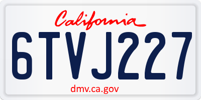 CA license plate 6TVJ227
