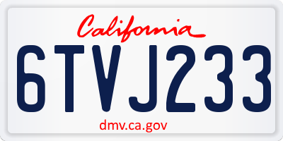 CA license plate 6TVJ233