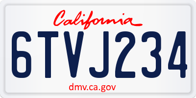 CA license plate 6TVJ234