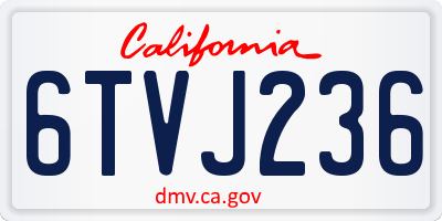 CA license plate 6TVJ236