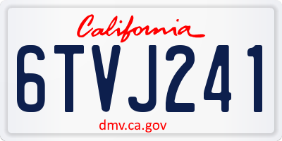 CA license plate 6TVJ241
