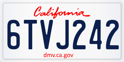 CA license plate 6TVJ242