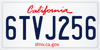 CA license plate 6TVJ256