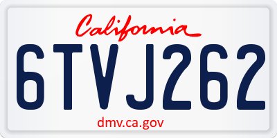 CA license plate 6TVJ262