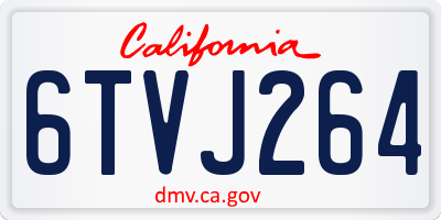 CA license plate 6TVJ264