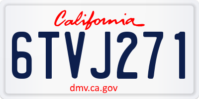 CA license plate 6TVJ271