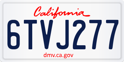 CA license plate 6TVJ277