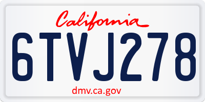 CA license plate 6TVJ278