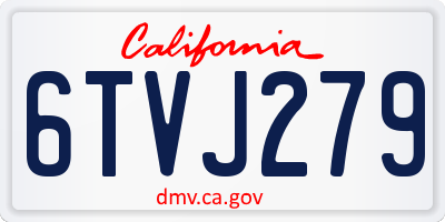 CA license plate 6TVJ279