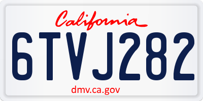 CA license plate 6TVJ282