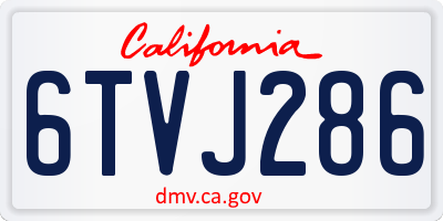 CA license plate 6TVJ286